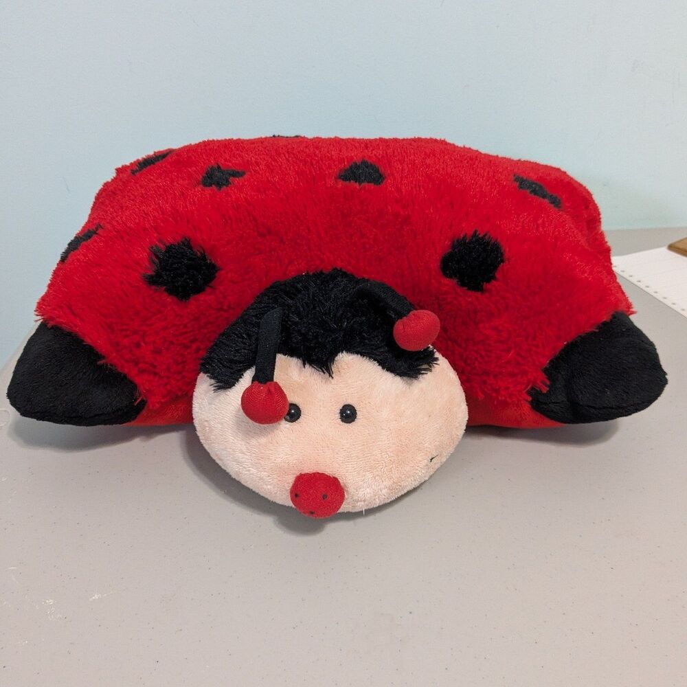 Retired Pillow Pet Ms. Ladybug 2010 Red Black Soft Stuffed Plush Animal Y2K